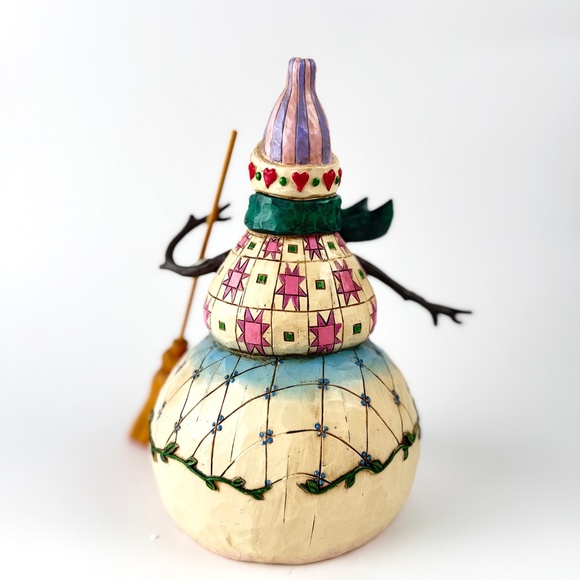 Jim Shore-"Winter's Warmth" Snowman/Broom figurine #112249 - Picture 3 of 8